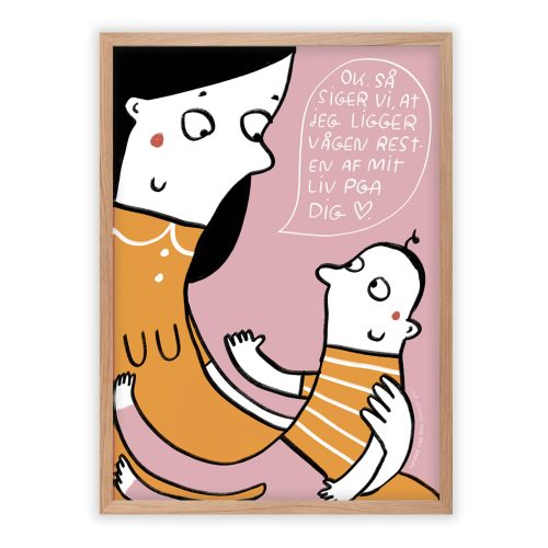 Plakat af Line Jensen - mor og barn