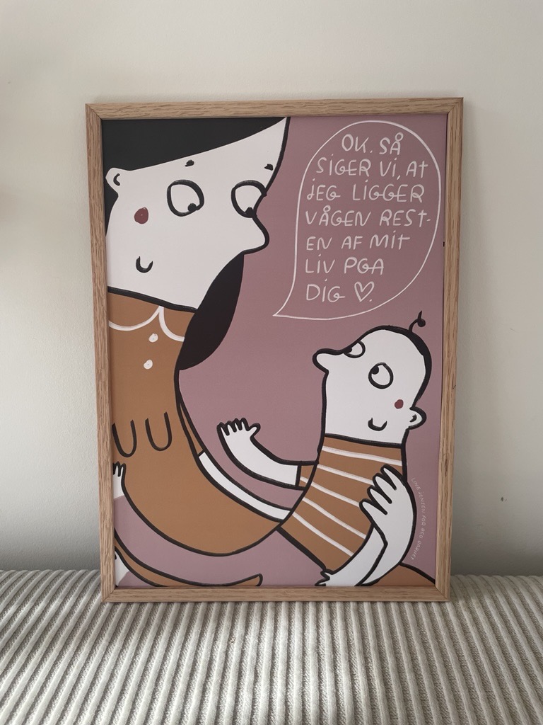 Plakat af Line Jensen - mor og barn