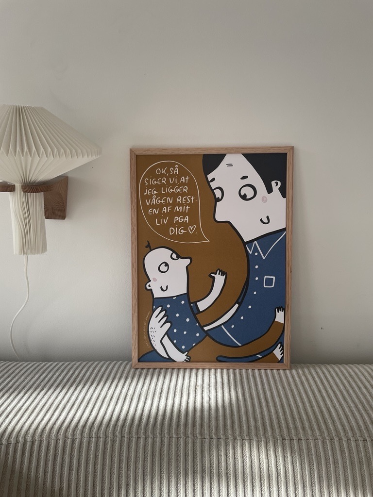 Plakat af Line Jensen - far og barn