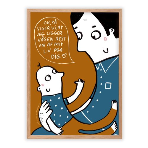 Plakat af Line Jensen - far og barn